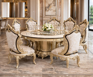 Imperial Style Grecian Golden Finish Traditional Solid Wood Dining Room Furniture Set - Product Image 3
