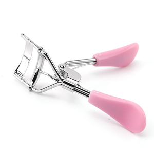 Recourbe-cils en acier inoxydable avec poignée rose, outil manuel de recourbement des cils, accessoire de maquillage réutilisable, poignée ergonomique, portable - Product Image 3