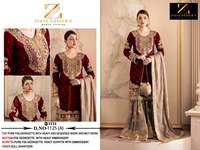 Gharara en Georgette de renard pur, style glamour hivernal, avec travail de sequins Moti et dupatta brodé fantaisie, pour un look élégant de soirée pour femme