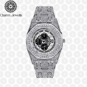 Charm Men's Luxury Stainless Steel Watch 40mm Round Case Mechanical Movement <b>Chronograph</b> Glass Crystal Dial - Product Image 2