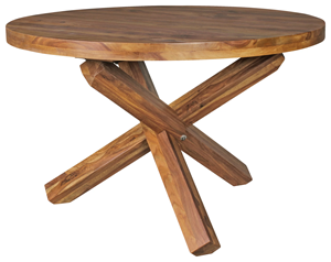 Table de salle à manger ronde en bois d'acacia massif, finition noyer, pliable, format compact, design moderne, pour café, bar, cuisine, restaurant, maison - Product Image 5