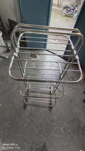 Heavy Duty Laundry <b>Drying</b> <b>Rack</b> Stainless Steel Clothes Hanger Foldable Dish <b>Towel</b> Stand Adjustable Indoor Outdoor Home Space <b>For</b> - Product Image 5