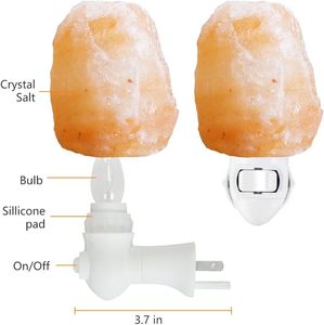 Lámpara Nocturna de Sal Rosa del Himalaya, Feng Shui, Portátil, Hecha a Mano, Decoración Navideña para el Hogar con Enchufe con Certificación CE - Product Image 3