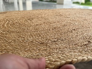 AISHA FABS Luxury Handmade <b>Jute</b> Dhurrie <b>Rug</b> Modern Flat Pile Braided Hand Stitched Multi-Textured Non-Slip Outdoor Carpeting - Product Image 4