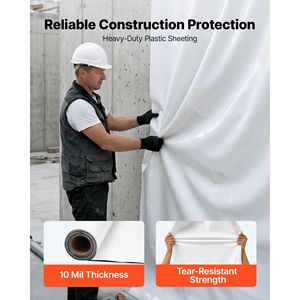 Telo in Polietilene Resistente ai Raggi UV 10 Mil, 6FT X 50FT - Telo Protettivo Spesso in Plastica per Pittori - Product Image 2