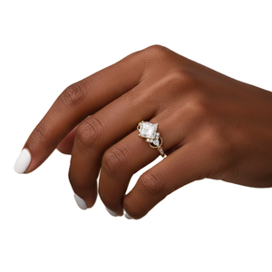 แหวนเพชรแล็บโกรว์ทรงปรินเซสคัท ทองคำแท้ 14K 18K ดีไซน์อินฟินิตี้ด้านข้าง สำหรับงานหมั้นและงานแต่งงาน จาก Wonderful Manufacturing - Product Image 5