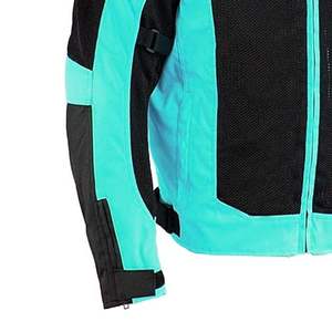 เสื้อแจ็คเก็ตมอเตอร์ไซค์แขนยาวสีดำเทอร์ควอยซ์สำหรับผู้ชาย ระบายอากาศได้ดี ตกแต่งด้วยผ้าตาข่ายสีตัดกัน เหมาะสำหรับใส่ขี่มอเตอร์ไซค์ในฤดูร้อน - Product Image 3