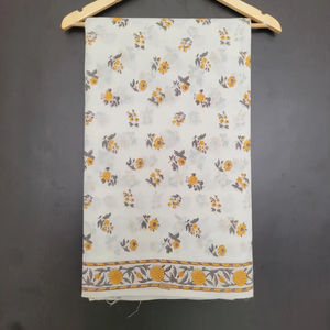 Tela de algodón india estampada a mano con motivos Mughal Butta, 42 pulgadas de ancho, para vestidos de niños y mujeres, y regalo de costura para ella. - Product Image 1