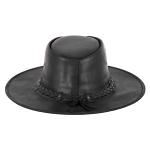 Wholesale Genuine Crazy Horse Leather Australian Outback Cowboy <b>Hat</b> Braided Band Black Unisex <b>Western</b> Ranch <b>Hat</b> All Seasons - Product Image 6