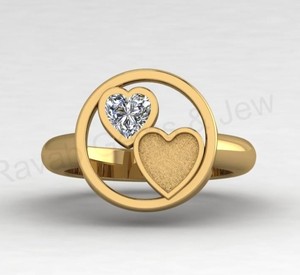 Anillo de Plata 925 Chapado en Oro de 18k con Doble Corazón y Bisel en Blanco para Incrustaciones de Circonitas, Ideal para Joyería DIY con Resina de Leche Materna y Creaciones Conmemorativas - Product Image 6