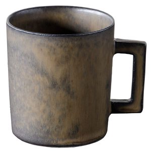 Mug en céramique japonaise RIKIZO 140 ml Fabriqué au Japon Motif terrazzo vintage Gris Blanc Poignée carrée Lave-vaisselle Micro-ondes Boîte cadeau - Product Image 5