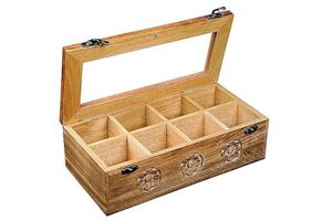 Hand Crafted Handcrafted Wooden Masala <b>Box</b> Classic Wooden Spice Container | Handmade Masala Organizer, Rustic Kitchen <b>Storage</b> - Product Image 4