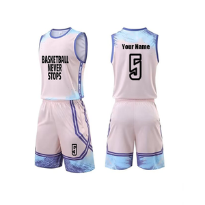 Ensemble de maillots de basket-ball pour hommes adultes de haute qualité, imprimé pour équipe/club, 100 % polyester, séchage rapide, sans manches, design personnalisé - Product Image 6
