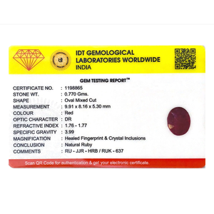 3.85 Carat Oval Cut Ruby Loose Gemstone 8x10mm for Fine Jewelry - Product Image 4