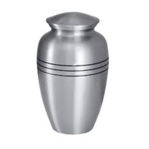 Urna Funeraria Moderna para Cenizas Humanas, Hecha a Mano en Latón, con Tapa Roscada y Acabado Plateado - Product Image 1