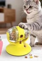 Jouet d'alimentation pour animaux de compagnie portable et mignon, avec roue rotative anti-fuite, balle à alimentation lente pour chat, fixation par ventouse, jouet de puzzle pour soulager le stress