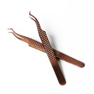 Pince à épiler Mega Volume en acier inoxydable bleu antidérapante 2026 avec pointe en fibre durable, outils personnalisables pour extensions de cils - Product Image 6