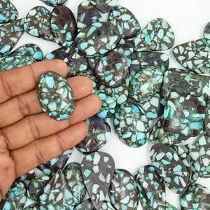 Lote de cabujones de turquesa natural multicolor, piedras preciosas sueltas pulidas y lisas para la fabricación de joyas, suministro al por mayor. - Product Image 5