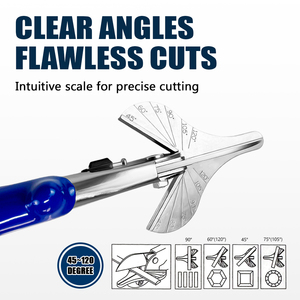 LEMATEC Cisaille à onglet réglable 45-120 degrés avec lame trempée et affûtée pour moulures en PVC – Outil manuel - Product Image 2