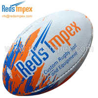 Mini ballon de rugby promotionnel en caoutchouc synthétique, entièrement personnalisable avec logo, idéal pour les événements d'entreprise et la promotion sportive