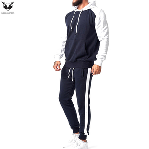 Best Selling Pullover Style Blue & White Contrast Color Men Outer Wear Simple Full-Length Regular Fit Tracksuit with Full Sleeve - Product Image 4
