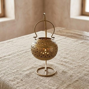 High Fashion Metal Iron <b>Gold</b> Plated Candle Stand Christmas Desktop Candlestick for Living Room Decoration - Product Image 3