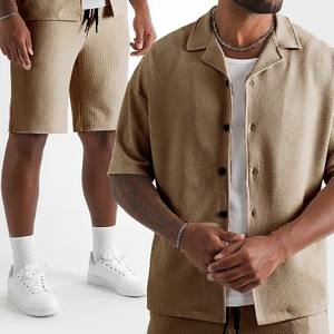 Conjuntos Deportivos Personalizados con Logotipo, Color Sólido, Camiseta de Manga Corta, Pantalones Cortos, Conjuntos Deportivos de 2 Piezas, Ropa para Hombre - Product Image 3