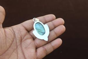 Colgante de labradorita natural brillante, estilo bohemio, plata de ley 925, joyería hecha a mano, collar de piedras preciosas, regalo único de Navidad para mujer - Product Image 6