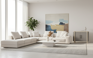 Buffet moderne à 2 portes en chêne massif pour salon - Rangement résistant à l'eau avec design minimaliste - Product Image 3