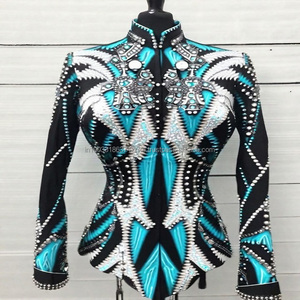 Customized <b>Design</b> Showmanship Horse Jacket Multiple Color Custom Show Jacket Equestrian Clothing at <b>Market</b> Price - Product Image 2