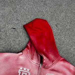 Sweat-shirt à capuche zippé rouge pour homme, prix de gros, impression par sublimation, vêtements décontractés d'automne, sweats à capuche et sweat-shirts pour homme - Product Image 4