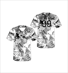 Camiseta de Béisbol Sublimada Personalizada con Camuflaje, Cuello en V, Manga Corta, para Hombre, Absorbe la Humedad, para Todas las Temporadas, Corte Regular, para Adultos - Product Image 5