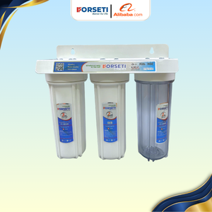 Système de filtration d'eau domestique en plastique Forseti 10 pouces à 3 étapes, haut débit, boîtier de pré-filtre blanc, installation facile - Product Image 1