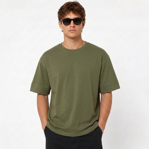 Custom mens <b>tshirt</b> Low MOQ for US Clothing Brands with custom logo and custom rib neck cotton <b>tshirt</b> - Product Image 1