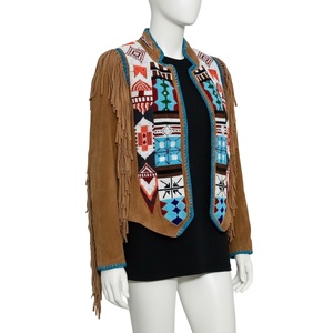 แจ็คเก็ตหนังแท้สไตล์วินเทจสำหรับผู้หญิง ดีไซน์คาวเกิร์ลตะวันตก กันน้ำ ระบายอากาศได้ดี เหมาะสำหรับฤดูหนาว ราคาถูก - Product Image 1