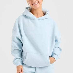 Sudadera Extra Grande para Mujer, Color Sólido, Manga Larga, 100% Algodón, Tejido de Felpa, Transpirable, para Otoño, 320gsm, OEM, ODM - Product Image 5