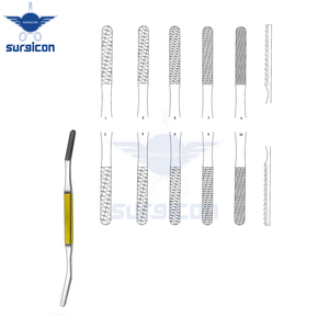 Juego de 5 raspadores nasales Fomon de 20.5 cm / 8 pulgadas, angulados, con inserciones de carburo de tungsteno TC para dar forma y remodelar precisamente los huesos nasales - Product Image 2