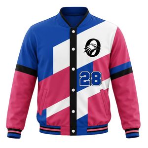 Conjunto de Chaqueta y Pantalones de Béisbol Rosa y Azul, Camisa de Manga Larga con Botones y Pantalones a Juego, Uniforme Deportivo para Adultos - Product Image 3