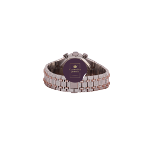 Reloj de Lujo de Cuarzo con Diamantes Blancos Tallados Redondos, Estilo Antiguo, Simple, con Diamantes Moissanite VVS para Hombre - Product Image 4