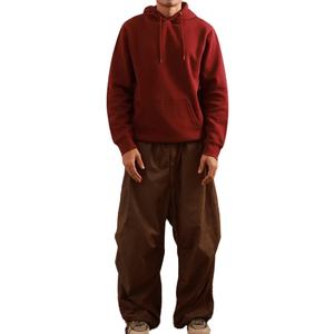 Sweat-shirt unisexe personnalisé avec logo, en molleton uni, à capuche, en coton mélangé, décontracté - Product Image 3