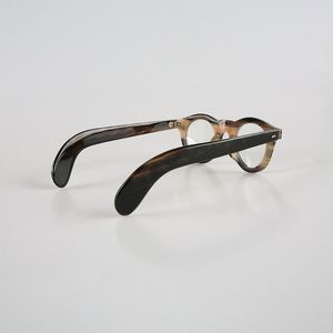 Montura de Gafas Redonda Ligera de Cuerno de Búfalo Natural Hecha a Mano, Ecológica, Gafas Ópticas de Lujo - Product Image 5
