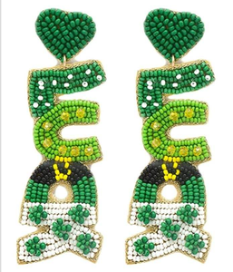 Design Classic Bride Seed Beaded Embroidery <b>Earrings</b> Handmade <b>Post</b> Beads for Wedding Shower by MD HANDICRAFTS - Product Image 6