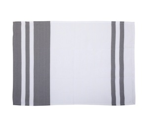 Ensemble de torchons de cuisine en coton rayé, fil teint écologique, blanc avec bords colorés, rectangulaires, tissés, lavables en machine pour usage domestique - Product Image 4