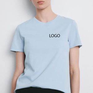 T-shirt Chic Urbain Femme / T-shirt Quotidien Élégant en Coton 2026 Col Rond Coupe Oversize avec Logo - Product Image 1