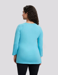 Chemisier pour femmes à épaules dénudées, ouvert sur les côtés, dos ouvert à boutons-pression, manches 3/4, logo brodé, vêtement adaptatif, chemises de rééducation toutes saisons - Product Image 5