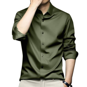 Wrinkle Free Breathable Spring Men's Stretch Button <b>Down</b> Collar Long Sleeve Business Shirt OEM - Product Image 6
