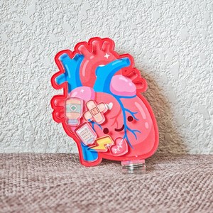 Dissected Heart Acrylic Shaker Cute Charms Custom Acrylic Shaker Keychain <b>Keyring</b> Wholesale Custom Personalized Design For Nurse - Product Image 6