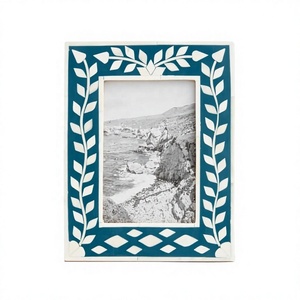 Cadre photo vertical en bois fait main de forme rectangulaire pour promotion/cadeau de la Saint-Valentin, imprimable, à poser sur table - Product Image 1