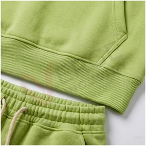 Conjunto Deportivo con Capucha Verde para Hombre, Manga Larga, Color Sólido, Transpirable, Corte Regular, para Otoño, con Logotipo Frontal - Product Image 5
