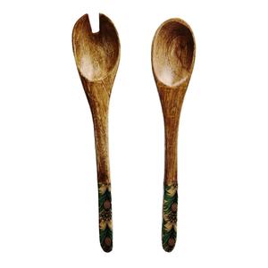 Set de service à salade en bois unisexe Set d'ustensiles de serveur d'outils de cuisine fabriqués en Inde - Product Image 1